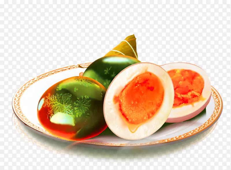 咸鸭蛋粽子粥菜绿色鲜皮蛋彩蛋装饰图案
