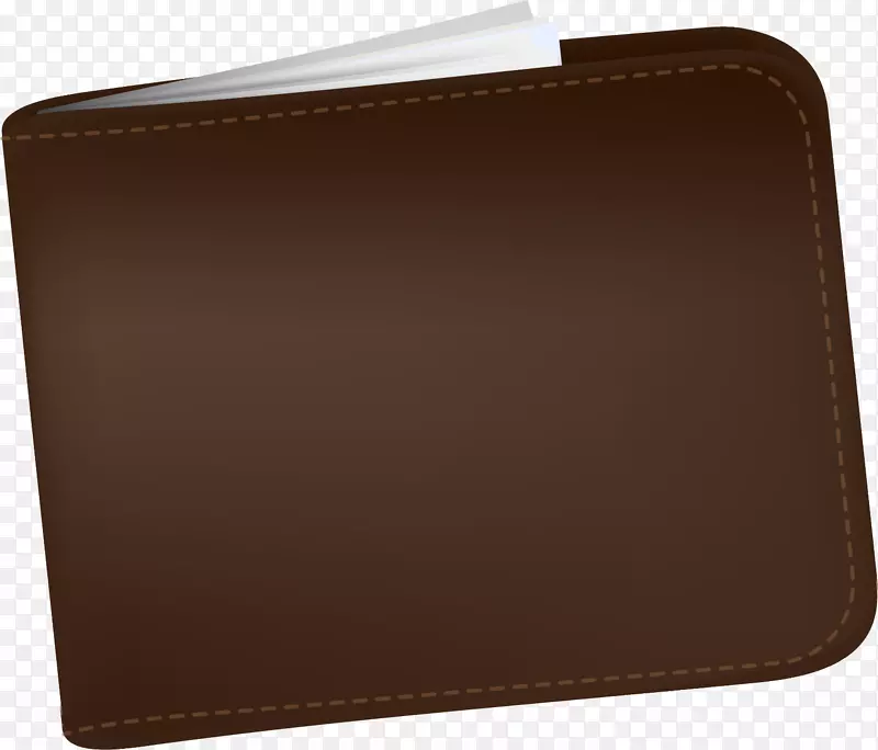 皮夹皮革长方形棕色简单钱包