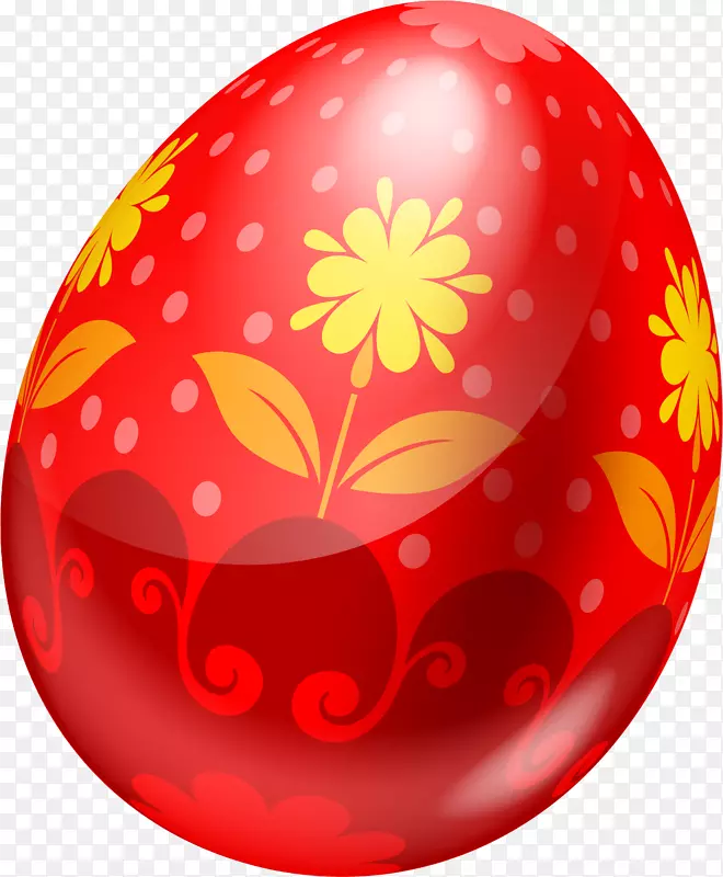 浅红色手绘红色鸡蛋