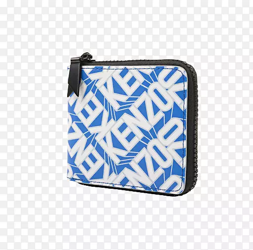 Kenzo手提包时尚钱包-蓝色，全拉链，短钱包