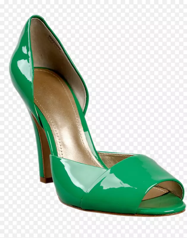 高跟鞋靴凉鞋高清创意绿色高跟鞋