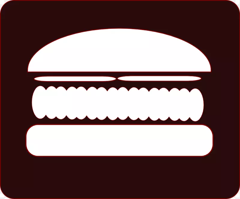 汉堡包芝士汉堡炸鸡三明治夹艺术-汉堡包剪贴画黑色