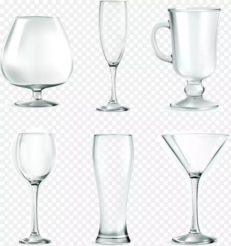 酒杯马提尼香槟杯啤酒杯白色透明玻璃