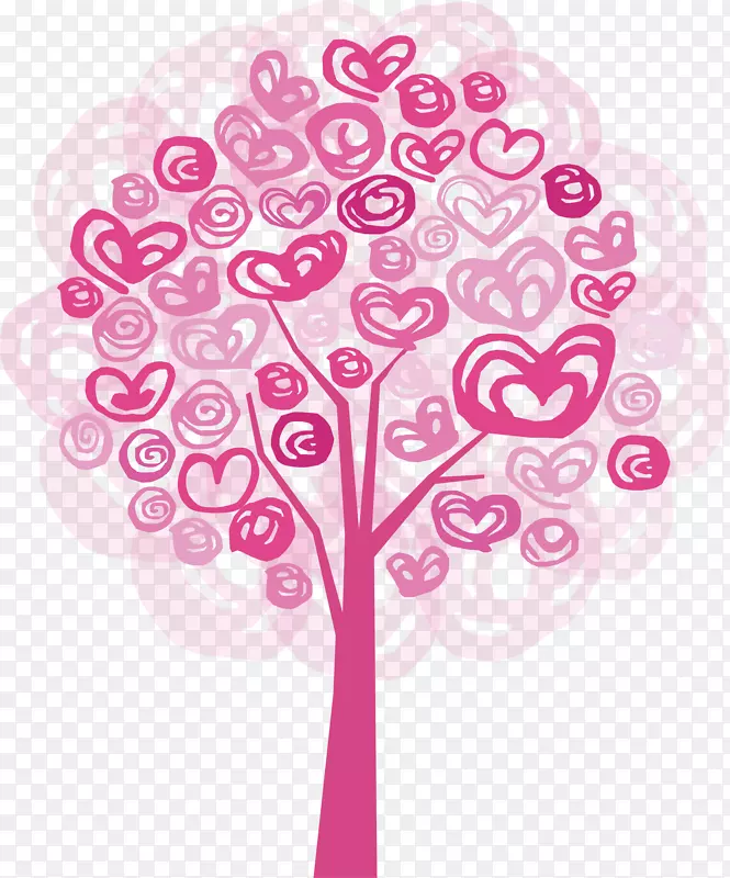 树下载-粉红卡通树