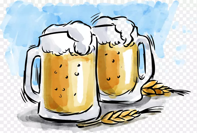 啤酒运动为真正的啤酒饮料手工艺-精巧的水彩啤酒