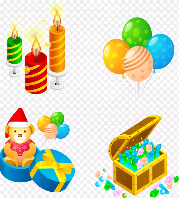 宝石猎人美食玩具图标-圣诞主题蜡烛气球元素材料