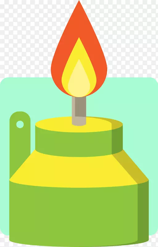 蜡烛画卡通-绿色卡通蜡烛