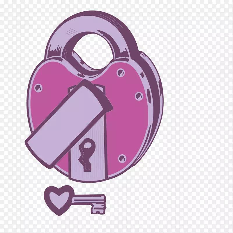挂锁-紫色锁