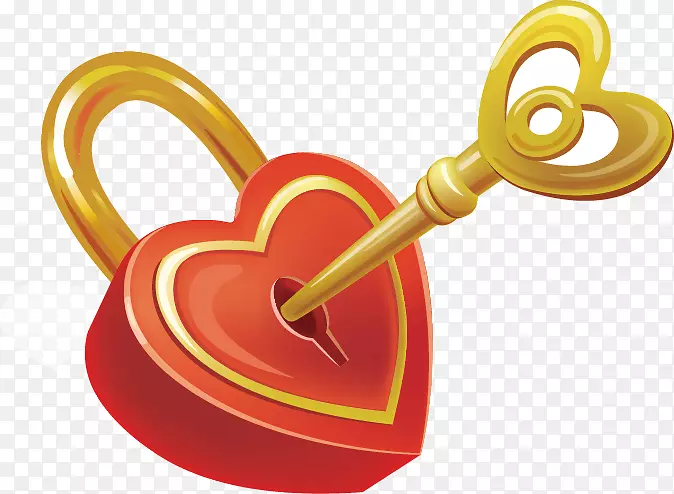 心钥匙-免费锁-情人节浪漫元素