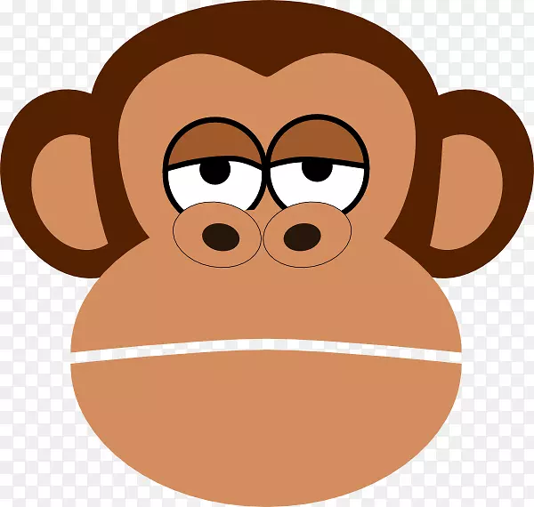 猴子卡通画剪辑艺术-悲伤的猴子剪贴画