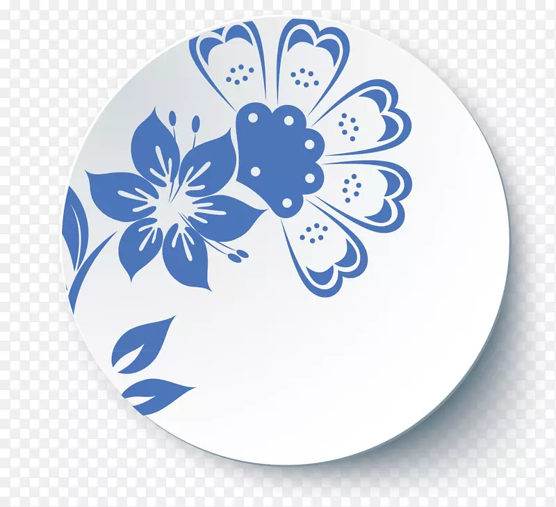 蓝白色陶器下载-陶瓷设计光盘底座装饰设计