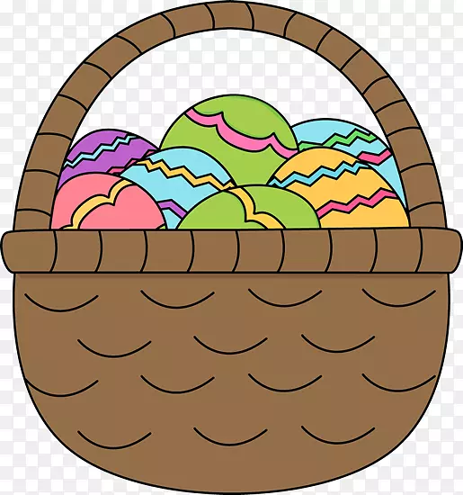 复活节兔子复活节篮子剪贴画-复活节彩蛋剪贴画