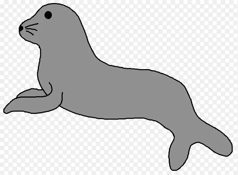 免费海狮夹艺术-可爱卡通海豹