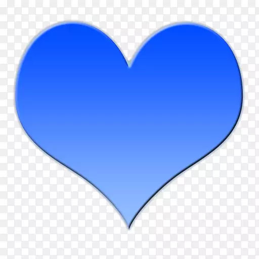 爱之心蓝色剪贴画-一颗大心的图画