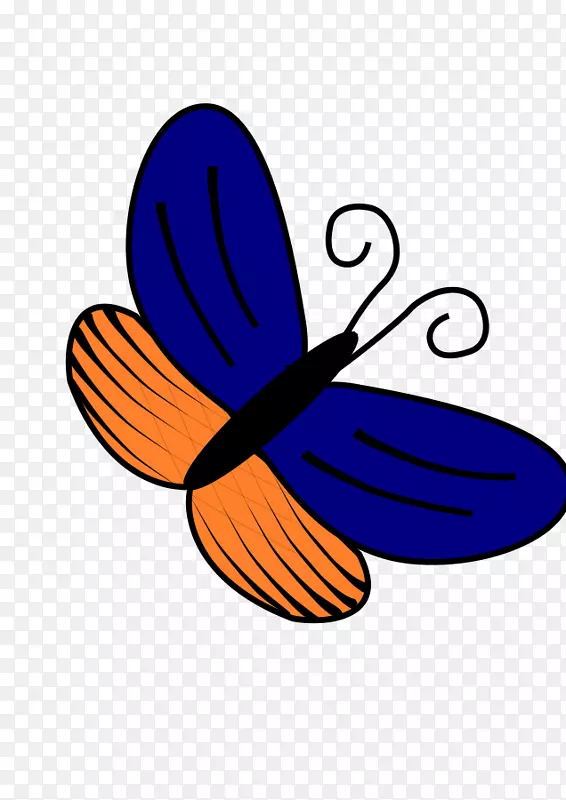 蝴蝶橙色剪贴画-蓝色蝴蝶图片