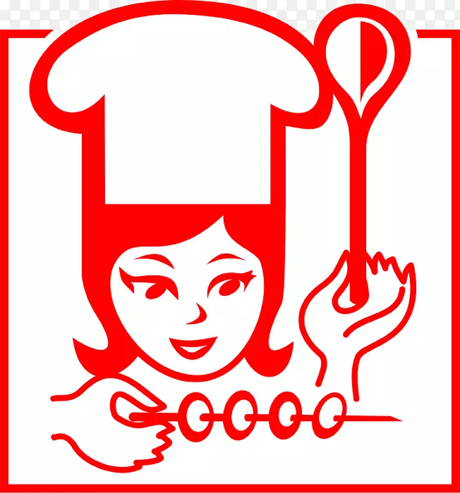 烹饪女性厨师插图-印度厨师剪贴画