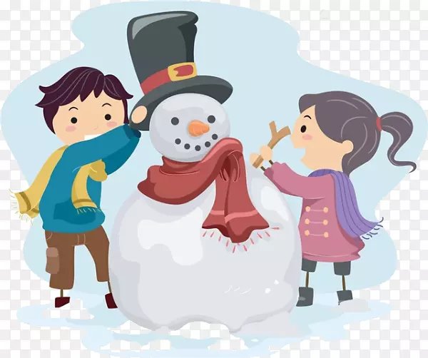雪人免费儿童剪贴画-卡通雪人