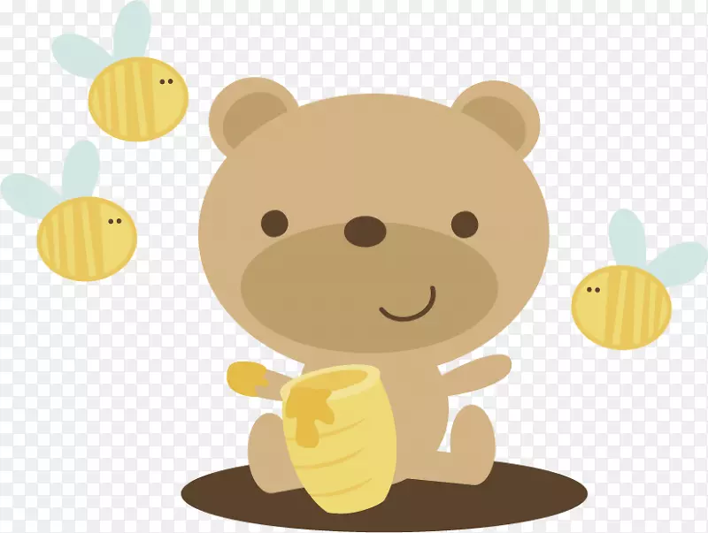 小熊蜂蜜夹艺术-蜜罐图片