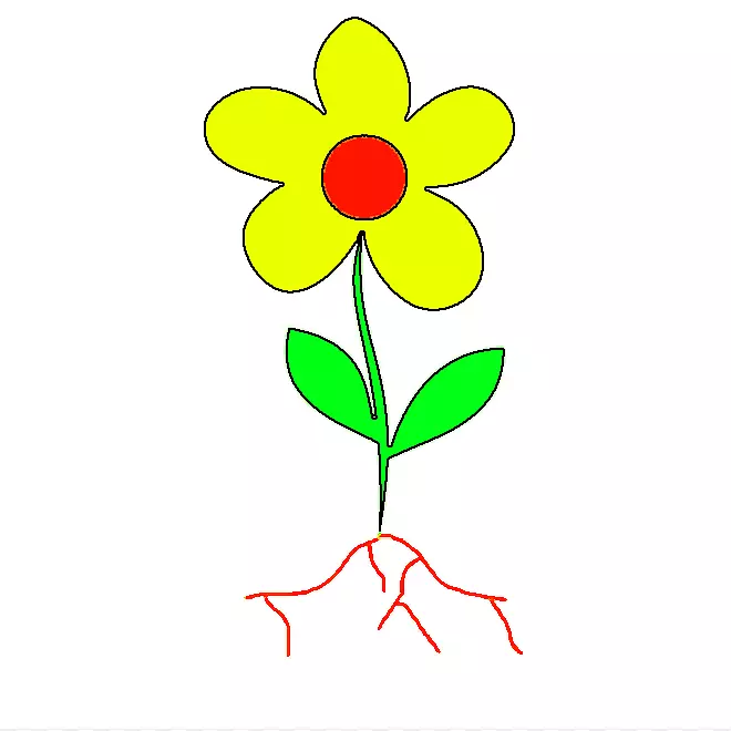 花卉根植物茎叶剪贴画花茎模板