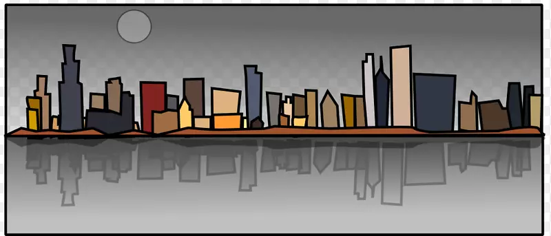 芝加哥天际线剪贴画-城市景观剪贴画