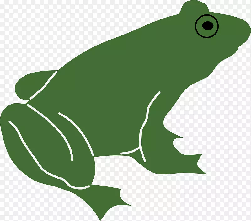 青蛙剪影-免费剪贴画-卡通牛蛙