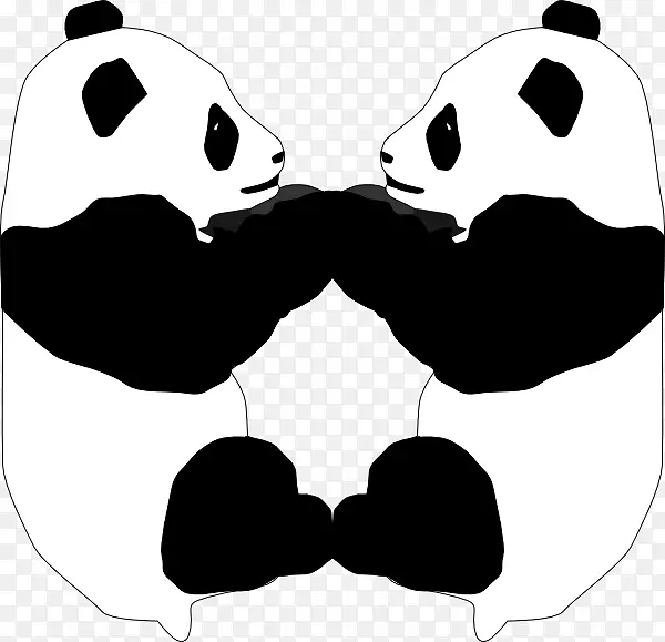 大熊猫喜爱熊夹艺术-熊猫轮廓