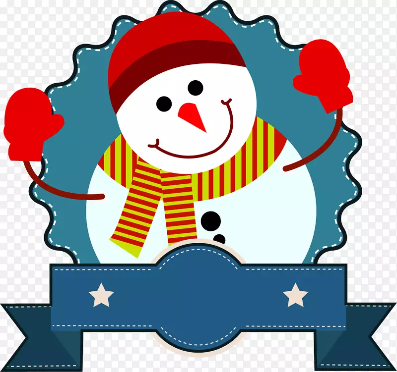圣诞卡雪人贺卡-横幅雪人装饰雪人