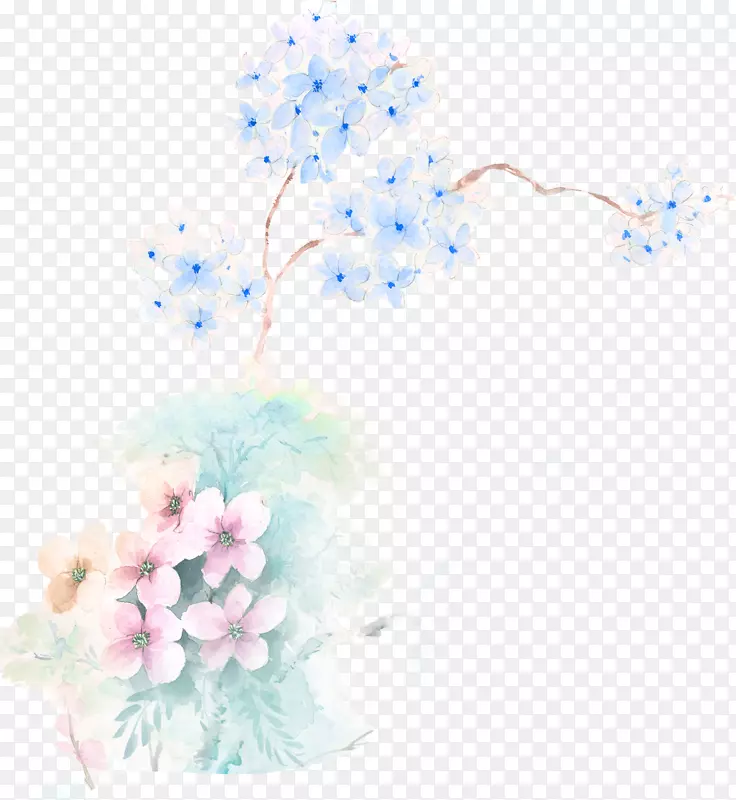 樱花桌面壁纸花型花瓣水彩花