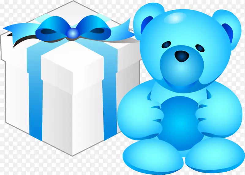 礼品夹艺术-熊和礼品盒