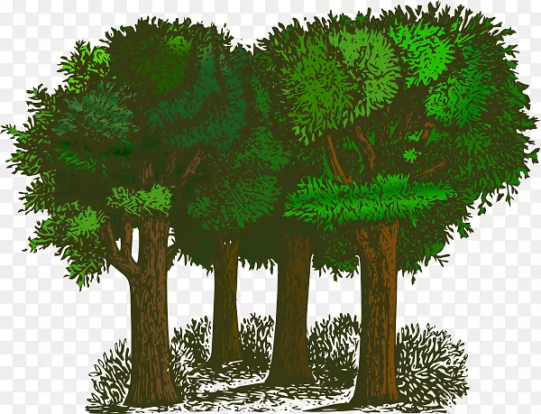 树木灌木丛免费内容剪辑艺术绿色森林树木剪贴画