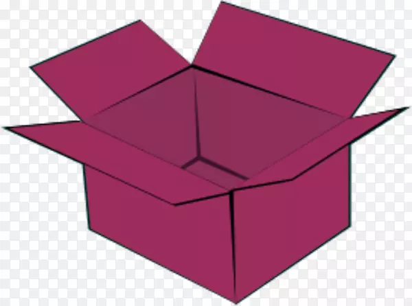 纸制纸板盒夹艺术粉红盒剪贴件