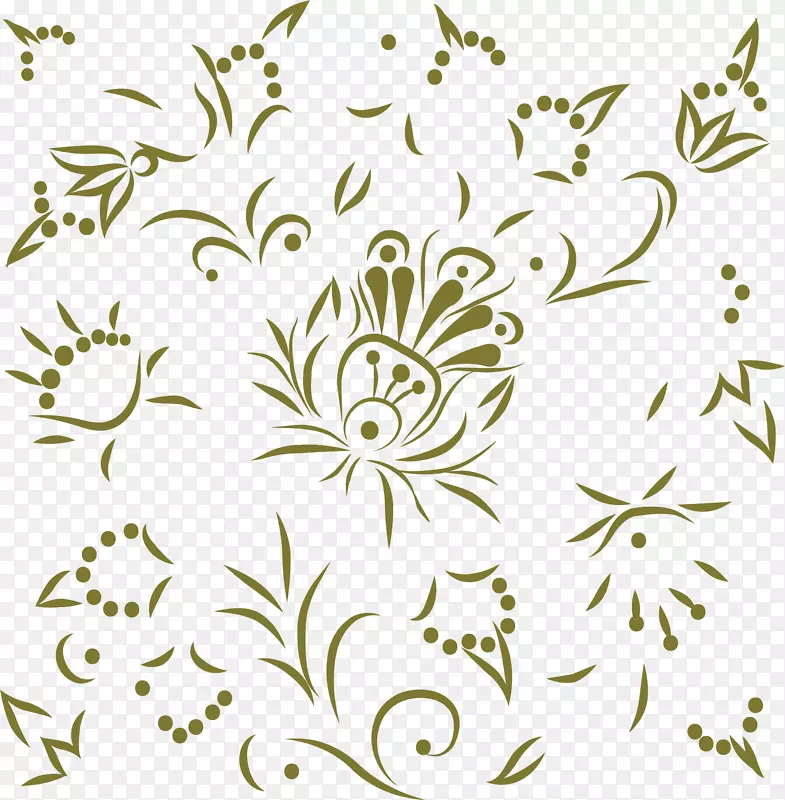 花卉设计iphone x motif花型手绘绿花