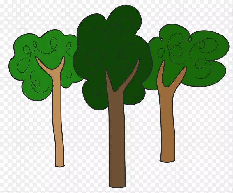 树木森林剪贴画-免费地球日剪贴画