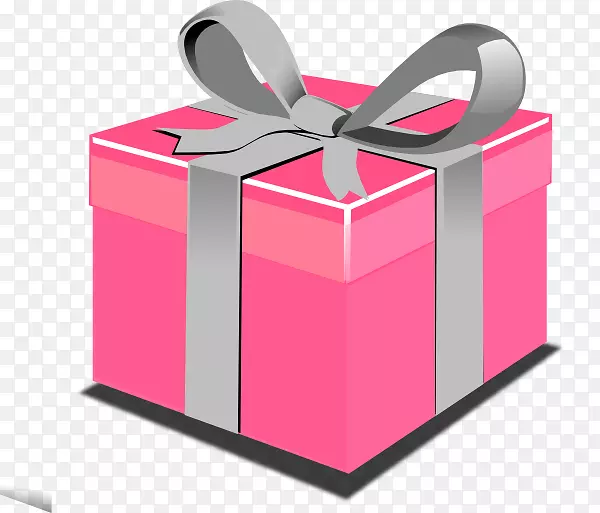圣诞礼物免费内容剪贴画-粉红盒剪贴画