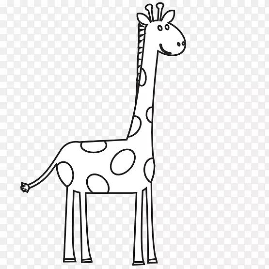 长颈鹿免费内容剪辑艺术-黑白动物照片