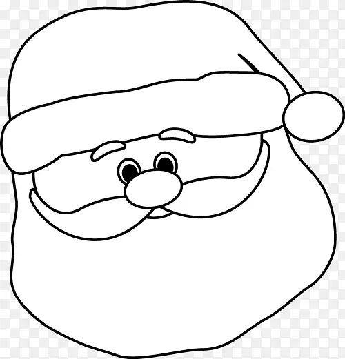 圣诞老人黑白圣诞剪贴画-黑色艺术图片