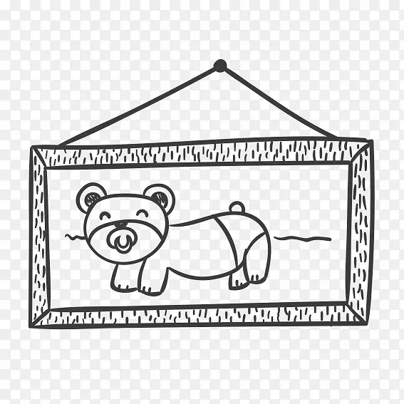 卡通墙壁-卡通熊相框