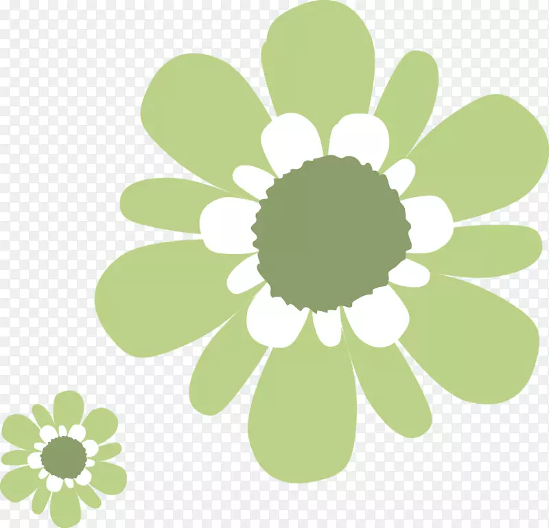 绿花白色电脑图标-绿花