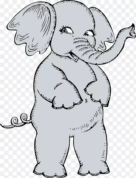 亚洲象动画剪贴画-大象动画