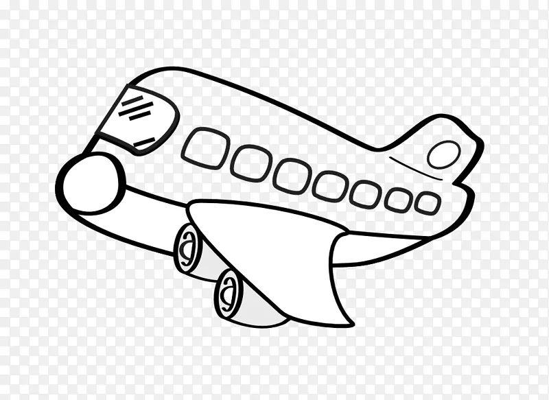 飞机绘制白色剪贴画-卡通飞机剪贴画