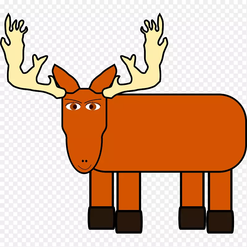 驼鹿动画剪辑艺术.鹿的卡通图片