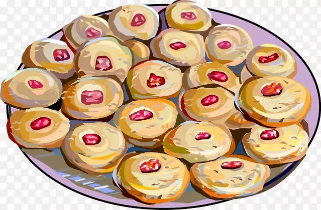 丹麦糕点甜甜圈丹麦美食剪贴画小吃托盘剪贴画