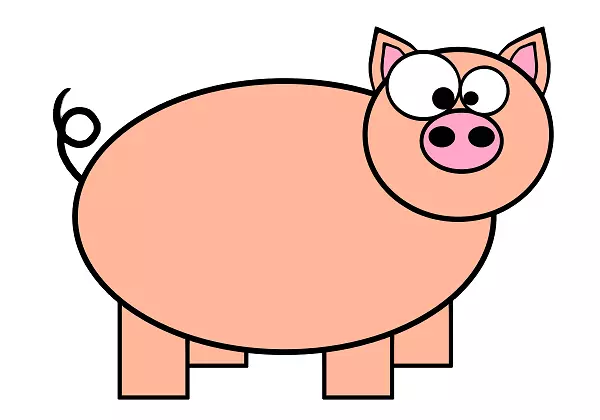 家猪烤卡通剪贴画-粉红剪贴画