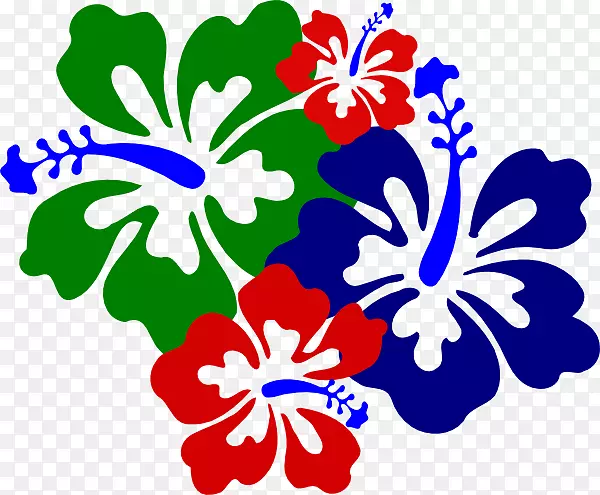 夏威夷毛伊岛插花艺术-芙蓉花卡通