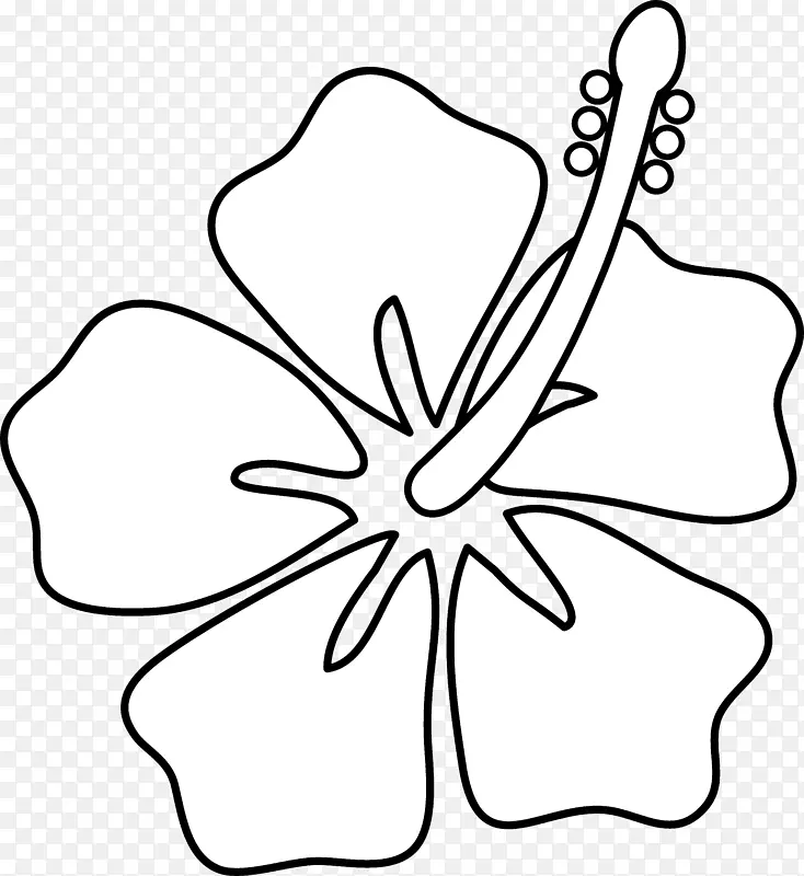 夏威夷画芙蓉花夹艺术-卡通木槿