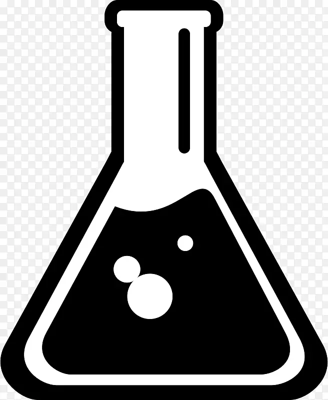 烧杯化学实验室烧瓶夹艺术科学剪贴画黑色