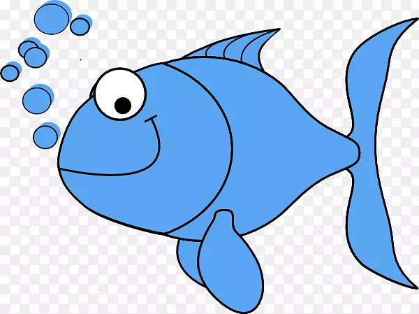 一条鱼，两条鱼，红鱼，蓝鱼蓝鳍鱼剪贴画-卡通鱼