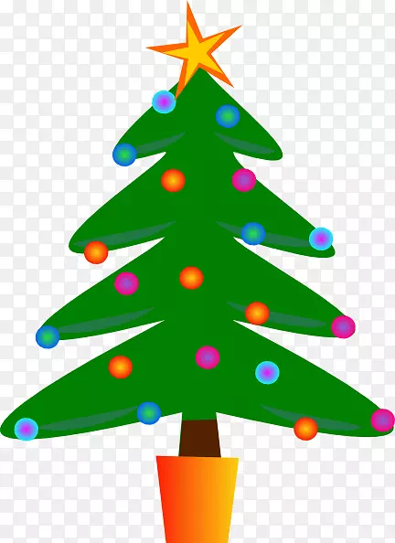 圣诞树，圣诞装饰，剪贴画，不含版税的图形