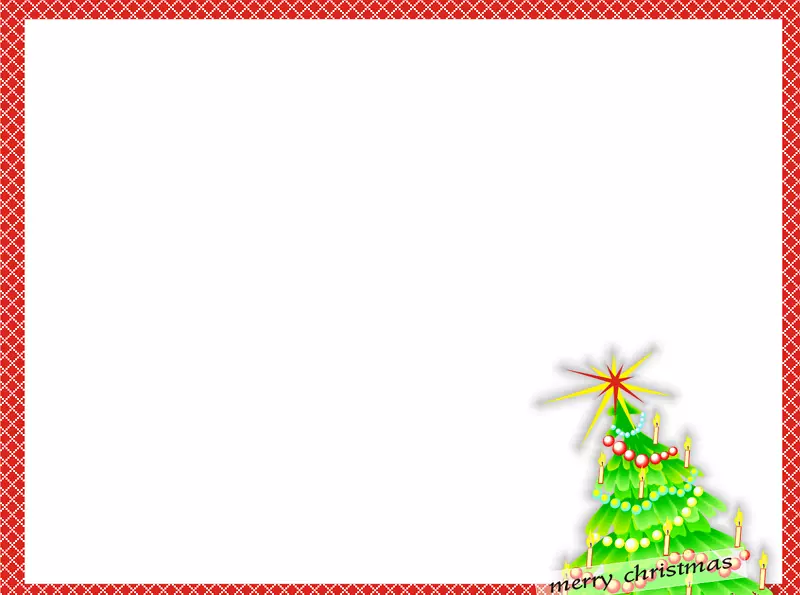 圣诞老人圣诞树回形针艺术节日边框