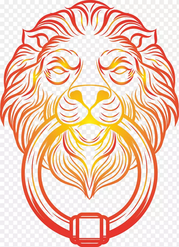 狮头兔夹艺术-狮子锁图案